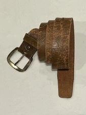 Vtg HICKOK USA Belt 1960’s Thrashed Distressed Cowhide Brown Leather Belt 42
