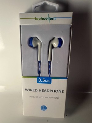 Techcellent Wired Headphones Earbuds with Microphone In-Ear 3.5mm EBP1-24-006A