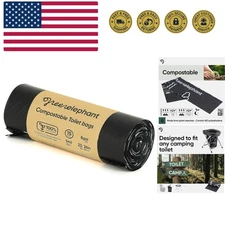 Portable Waste Bags – Camping Potty Liners, Biodegradable Sanitary Bags for 5...