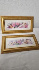 Set Of 2 Gold Rectangular Framed Prints Decor