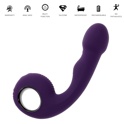 Vibrating Prostate Massager With Ringed Handle Rechargeable Silicone  Vibrator | eBay