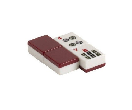 166 Pcs Western Mah Jong Burgundy & White Color Tile Set - Picture 4 of 4