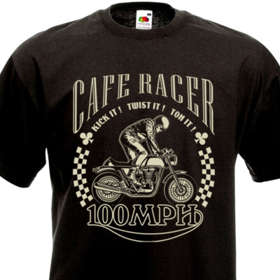 CAFE RACER T-Shirt Herren 100 MPH BSA TRIUMPH BMW Royal Enfield Custom Motorrad