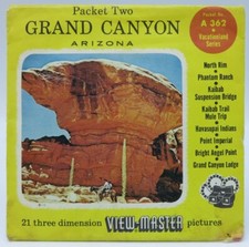 View Master A362, Grand Canyon, AZ, Packet Two, Sawyer's S3 Pkg, 3 Reel Set