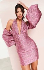 ASOS Womens Pink Mini Dress Halter Neck RRP £90