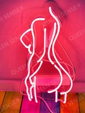 Girl Sexy Back Butt Pink Acrylic Neon Sign 14"x10" Light Bar Beer Nightlight EY