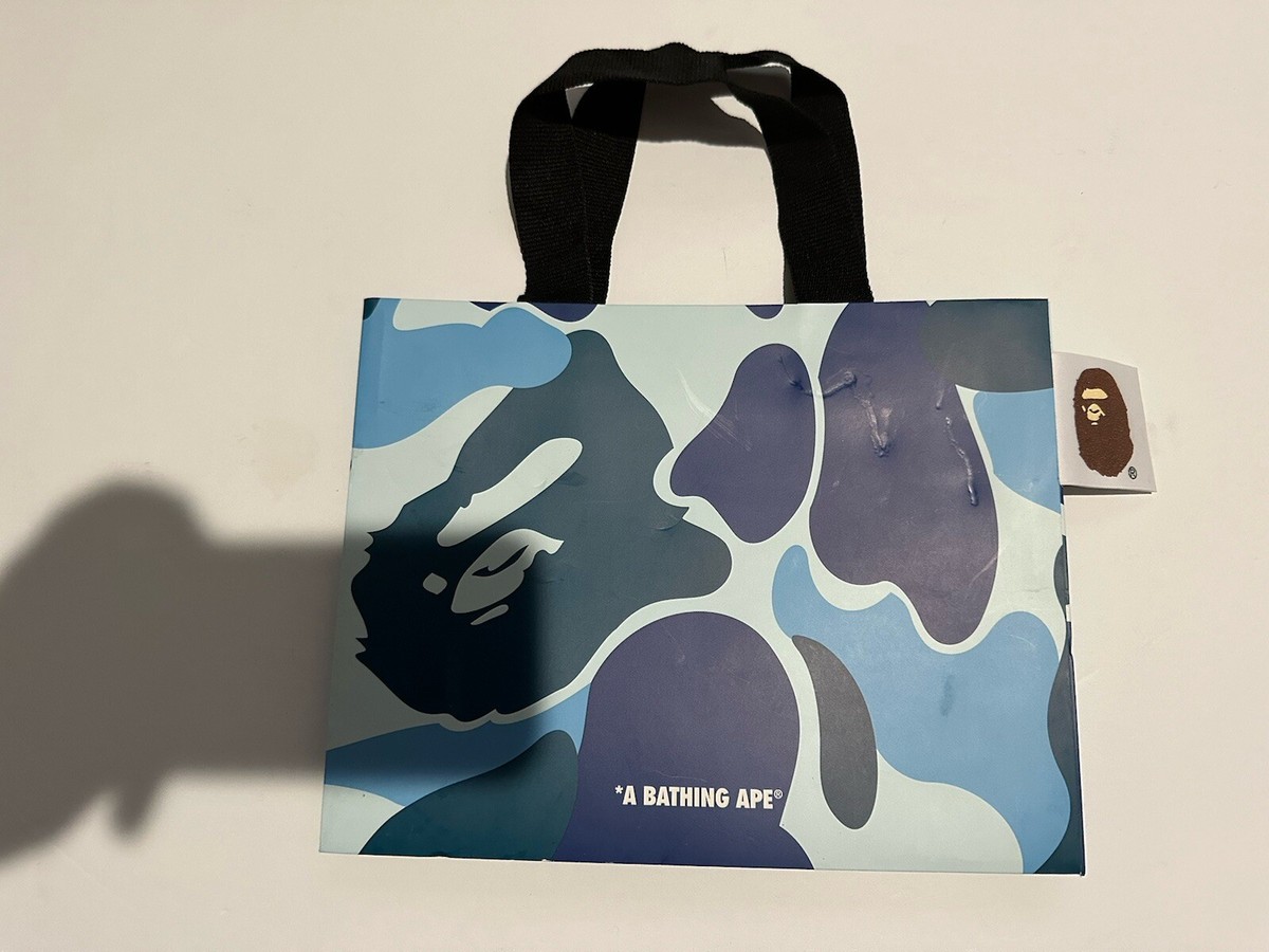A Bathing Ape BAPE Shopping Gift Tote Bag Small Blue Camo