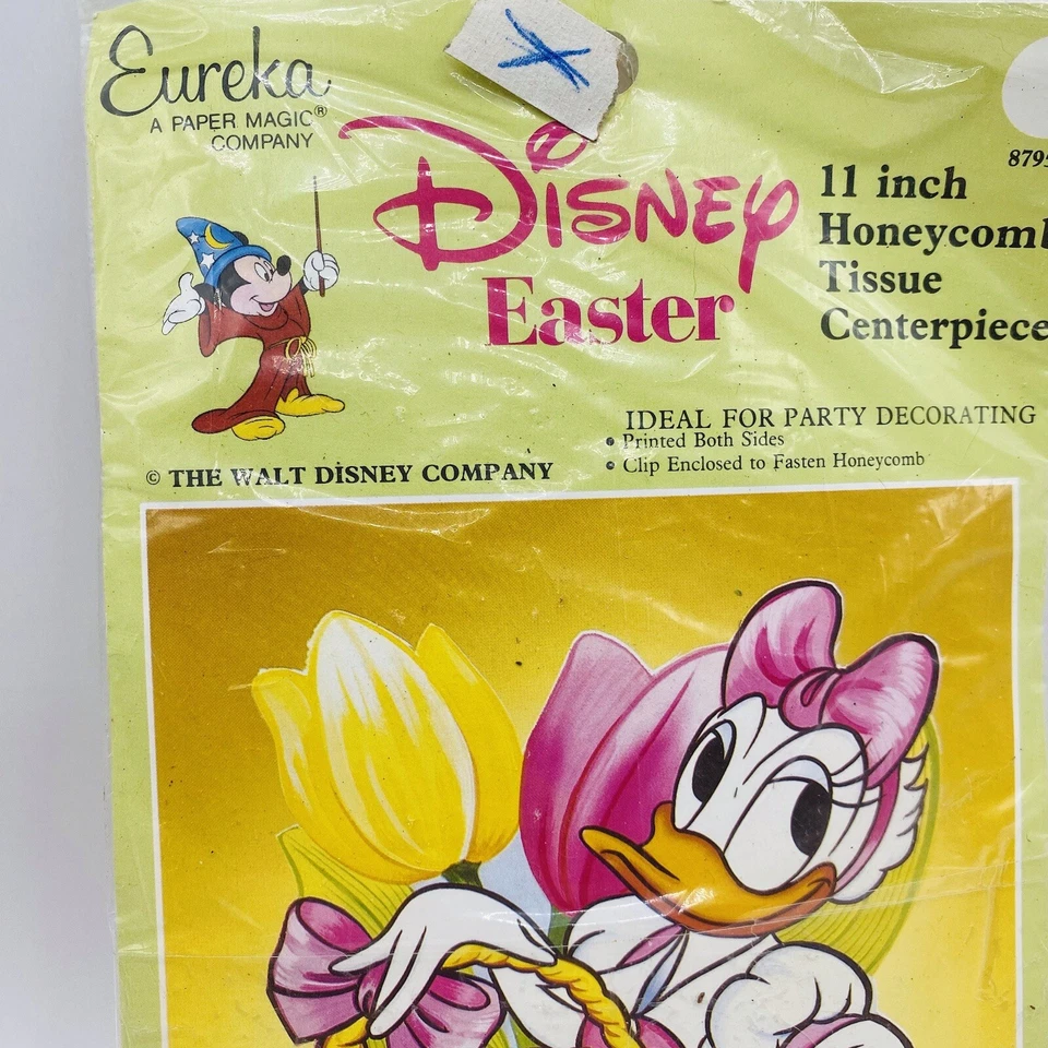 Disney Pascua Margarita Pato Nido de Abeja Centro de Mesa Decoración Eureka Nuevo de Lote Antiguo Foto 3 de 4