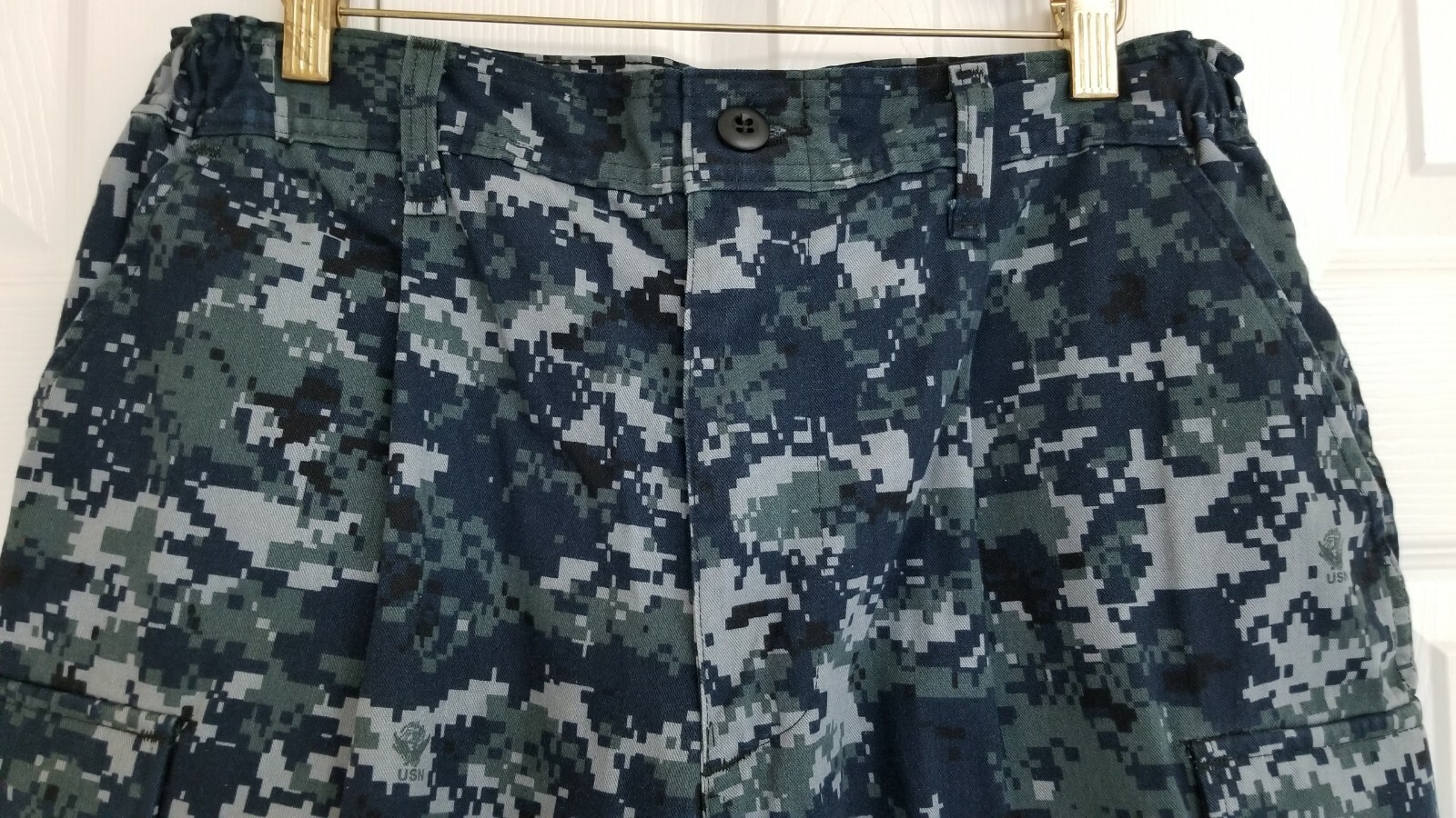 U.S. Navy Camouflage Uniform Pants Camo Work Pants Sz Small XShort Blue