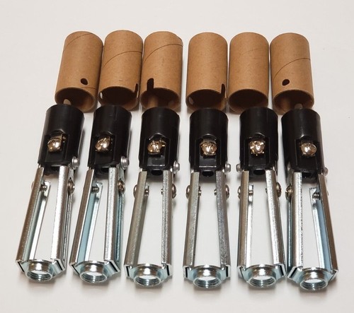 SET OF 6 AJUSTABLE CANDELABRA SOCKETS 1/8F BASE 3 1/4" T0 4 3/4" E12 NEW 30711JQ - Picture 2 of 8