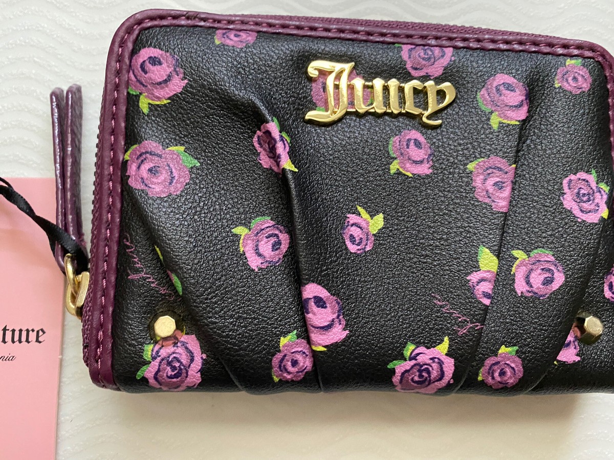 Juicy Couture zip around wallet BLOOMS at night Purple Rain Juicy Couture zip around wallet BLOOMS at night Purple Rain