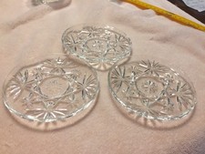 Set Of 3 Vintage &ldquo;Star Of David&rdquo; Glass Coasters