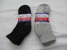 Diabetic Ankle Socks Non Skid Sole Men 3x Black 3x Gray 9-11 Loose Fit Top New