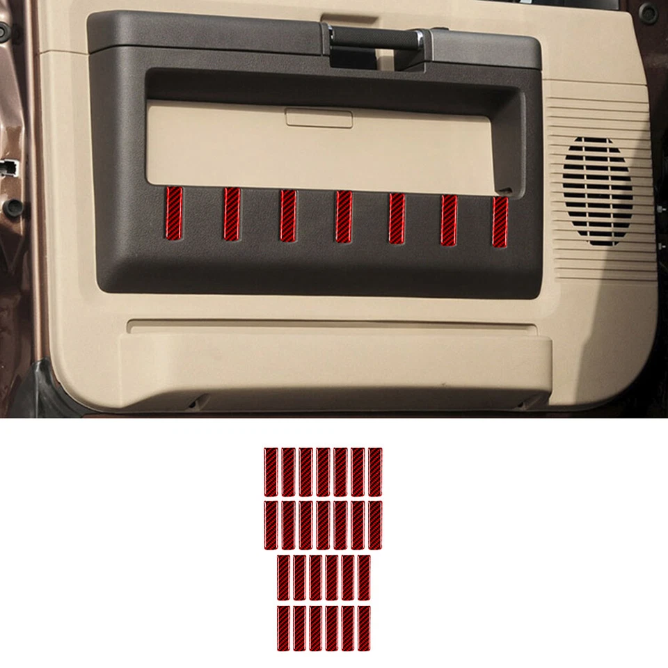 Red Carbon Fiber Interior Full Set Cover Trim For Ford F-250/350/450/550/650/750 Foto 2 de 4