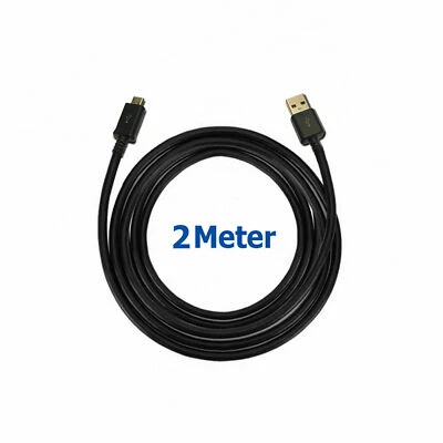2m Black Long Micro USB Charger Cable For Xbox One 1 Controller Play & Charge