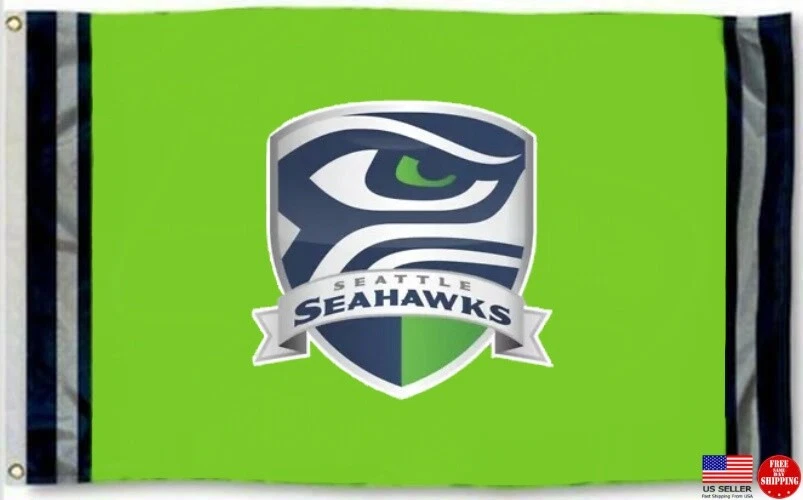 NFL Seattle Seahawks Bannière Drapeau 3 Pieds par 5 Pieds Simple Face avec Œillets