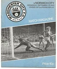 Football Programme>MANCHESTER CITY v NORWICH CITY Sept 1975 FLC