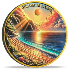 Serene Bay Serenity Prayer Sobriety Coin - One Day at a Time Sobriety Chip