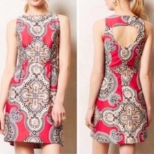 Moulinette Soeurs by Anthropologie Giedi Pink Medallion Dress Size 6 Shift