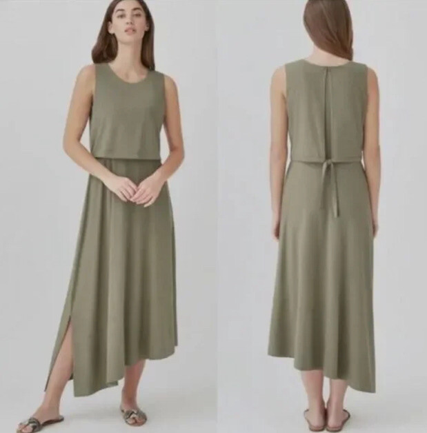 cuyana asymmetrical overlay dress Women's Silk Slip Dress in Mushroom in Grey Size Small by Cuyana