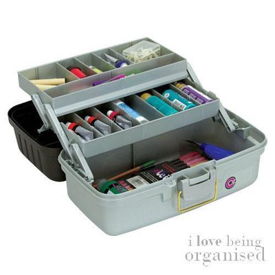 Kreative Optionen Medium 2 Tablett Caddy Kunstbox Handwerk Werkzeugträger Organizer