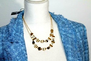 Authentic Halogen Jewelry Necklaces gold plated coin wave layers statement women's