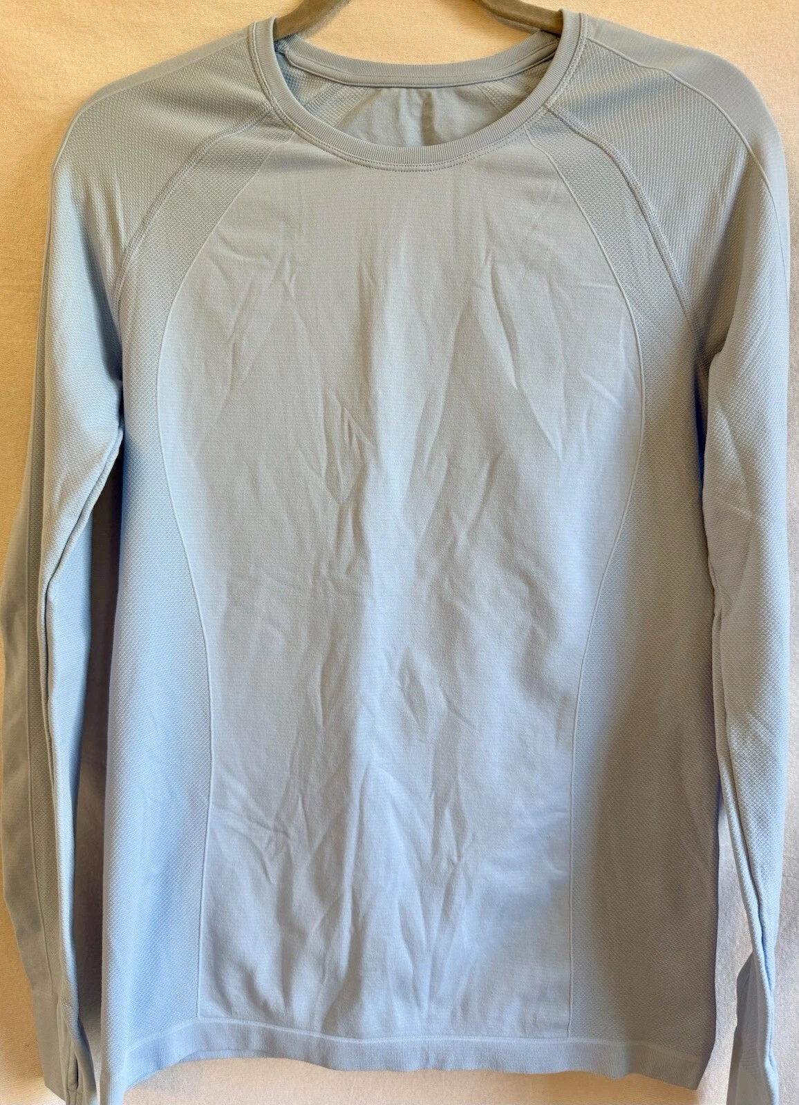 SWEATY BETTY Seamless Base Layer Top Light Blue • Size Large • NWOT