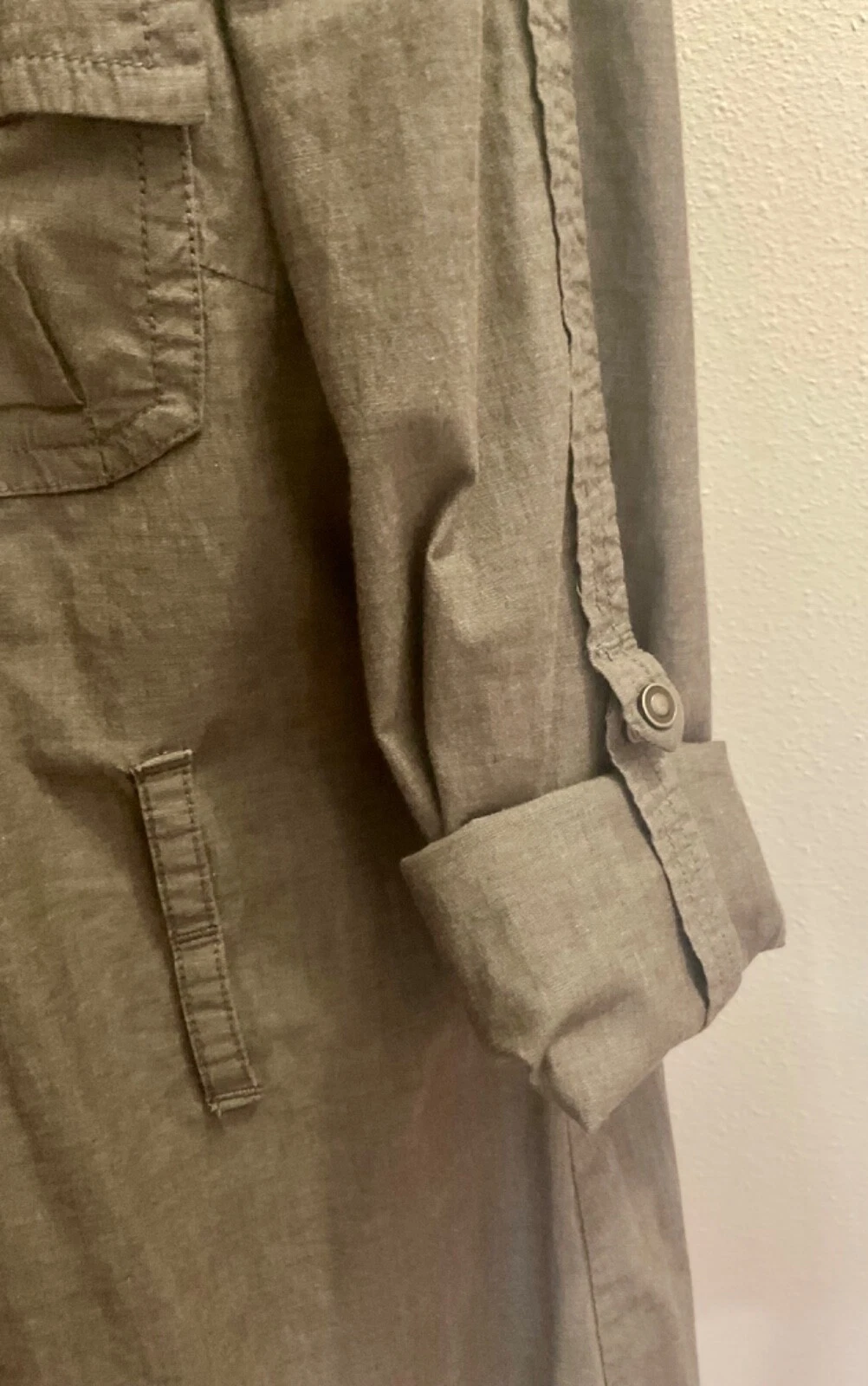 lole long sleeve button tunic stretch organic shirt