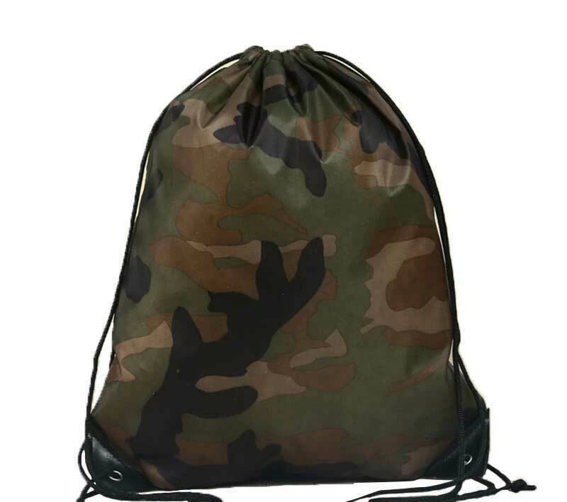 Camo School Drawstring Book Bag Sport Gym Swim PE Dance Girls Boys Kids Ballet