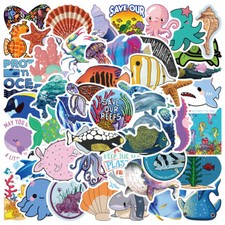 FISH Vinyl Stickers B Beach TURTLES Dolphin Whale SEA Marine Animals REEFS  