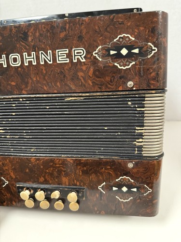 Antiker Hohner Knopfkasten Akkordeon Melodeon Musikinstrument Blasebalg selten " - Bild 18 von 19