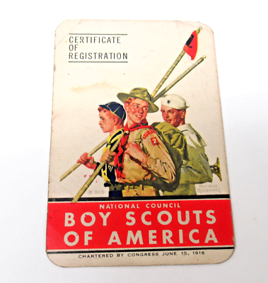 #ad 1950s BSA Membership Card Norman Rockwell Scouting Trail Boy Scouts Ohio $11.95