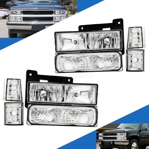 Black Housing Clear Lens Headlight Assembly - Fits 94-00 Chevy CK Pickup 1500 2 thumbnail image