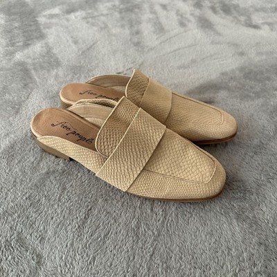 Free People At Ease Slip On Loafers Shoes Beige Women's 40 US 9 Suede Mules