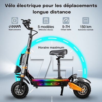 Cheevalry Electric Scooter 8000W motor Off Road E-Scooter 60V/43AH 85KM/h +Seat