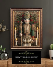Lady Nutcracker Victorian Christmas Art Print Baroque Holiday Portrait Decor
