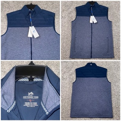 Southern Tide Kids Coligny Quilted Vest Dress Blue XL Boys Lightweight NEW