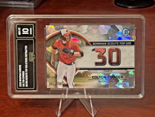 2023 Bowman Bowman Scouts Top 100 Atomic Refractor /150 Colton Cowser GMA 10