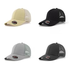 Unisex Mesh Baseball Cap 6 Panel Structured Trucker Cap For Sports Outdoor
