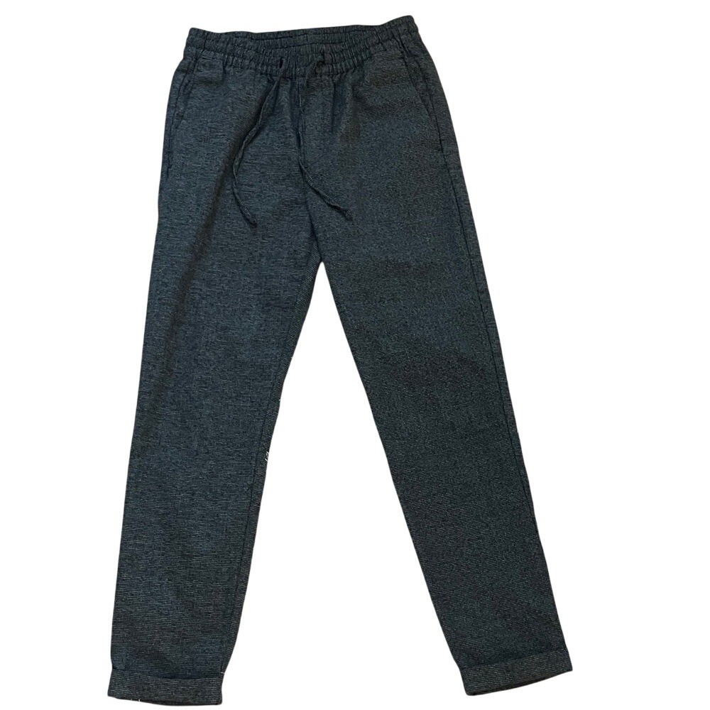 HM Mens Slim Fit Joggers Charcoal Grey Textured Drawstring Tapered Pants Size S-image