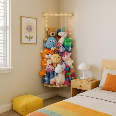 PUTSKA Corner Stuffed Animal Storage Organizer - Stuffed Animal Holder, Stuff...