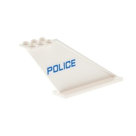 1x Lego Tail 12x2x5 White Sticker POLICE Rear Rudder Plane 60046 87614pb007