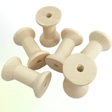  10pcs Empty Wooden Spools Hour Glass Shaped Bobbin Sewing Tools for Thread