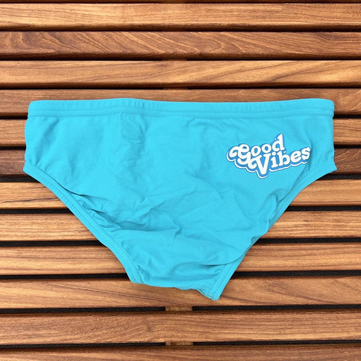Speedo Men Turquoise Blue Graphic Endurance Solid Brief Swimwear