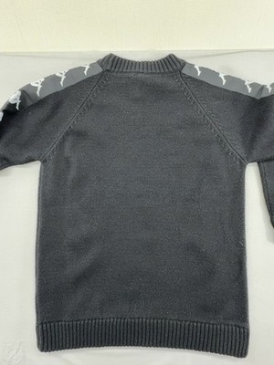 Kappa Unisex Crewneck Sweater Black Medium Long Sleeve Logo Knit