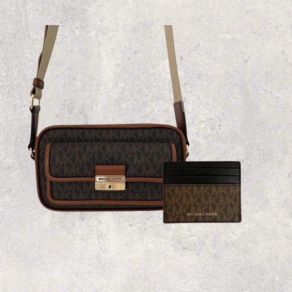 Michael Kors Mk Tasche UmhäNgetasche GeldböRse Jet Set Bradshaw Cooper Braun Neu-image
