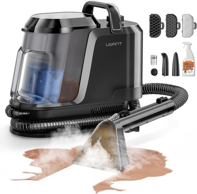Carpet Cleaner Machine with Steam&Hot&Cold Water System 18Kpa Powerful Suction U