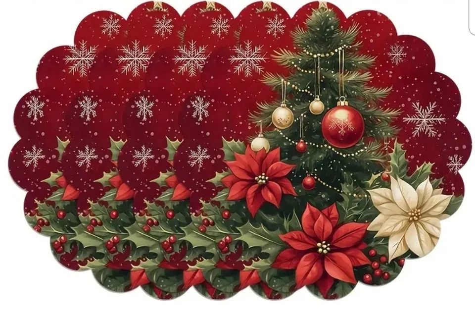 Schneemann Tischset, Weihnachten, 6 ier Set, Platzsets,  35x35cm