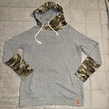 Ampersand Avenue Women  s XL Double Hood Hoodie Sweatshirt Grey Camo