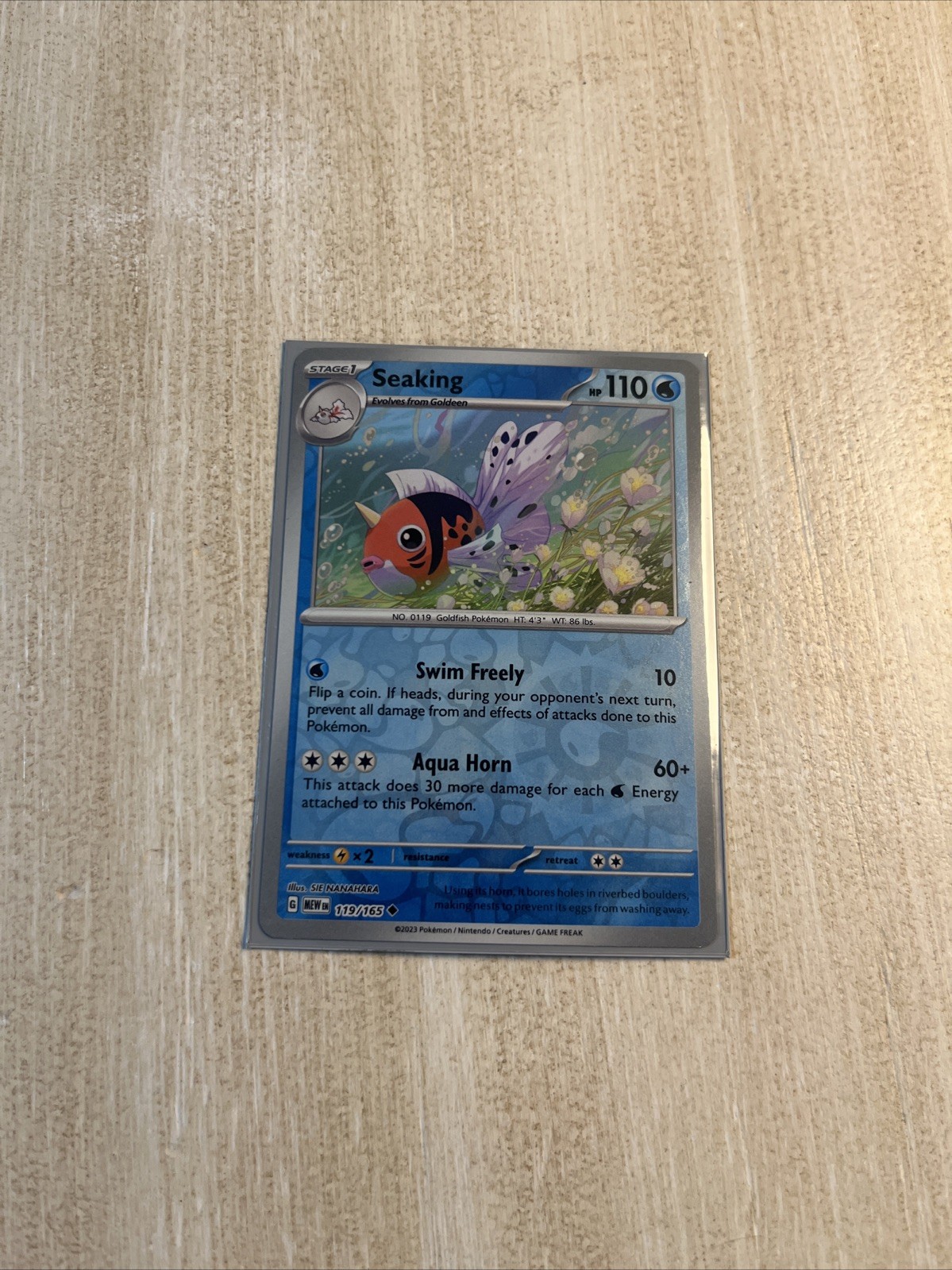Seaking Reverse Holo NM 119/165 Scarlet & Violet 151 Pokemon Card